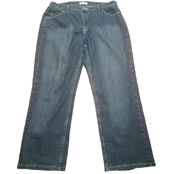Lee Riders Jeans Women's Size 18 Petite 38X28 Dark Blue Stretch - Picture 1 of 4